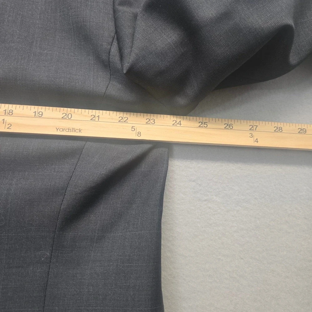 Lauren Ralph Lauren Mens 46R Wool Suit Jacket Blazer Navy Blue Glen‎ Plaid 46 R